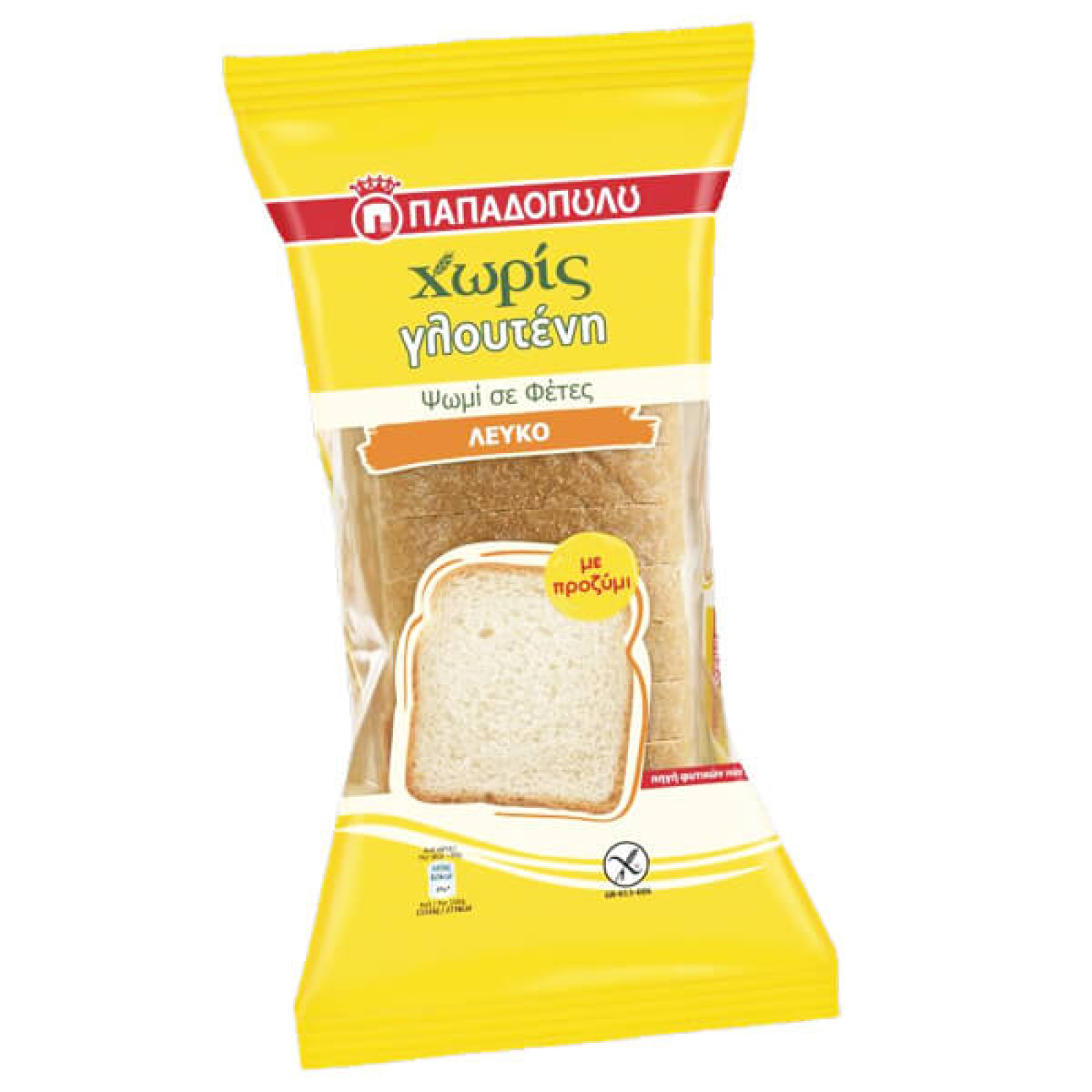 Ψωμί Λευκό Χωρίς Γλουτένη Φέτες ΠΑΠΑΔΟΠΟΥΛΟΥ 300gr