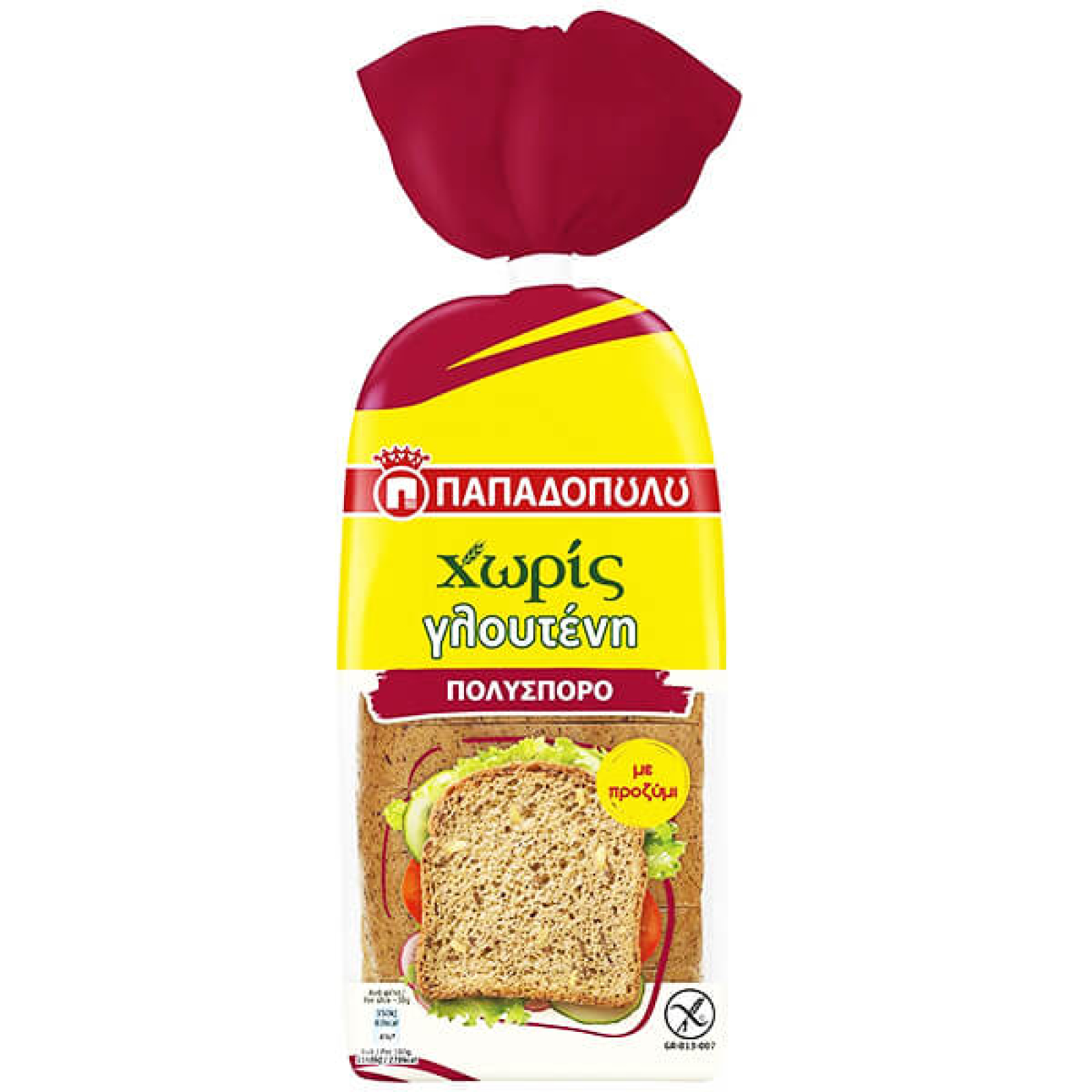 Ψωμί Πολύσπορο Χωρίς Γλουτένη Φέτες ΠΑΠΑΔΟΠΟΥΛΟΥ 300gr