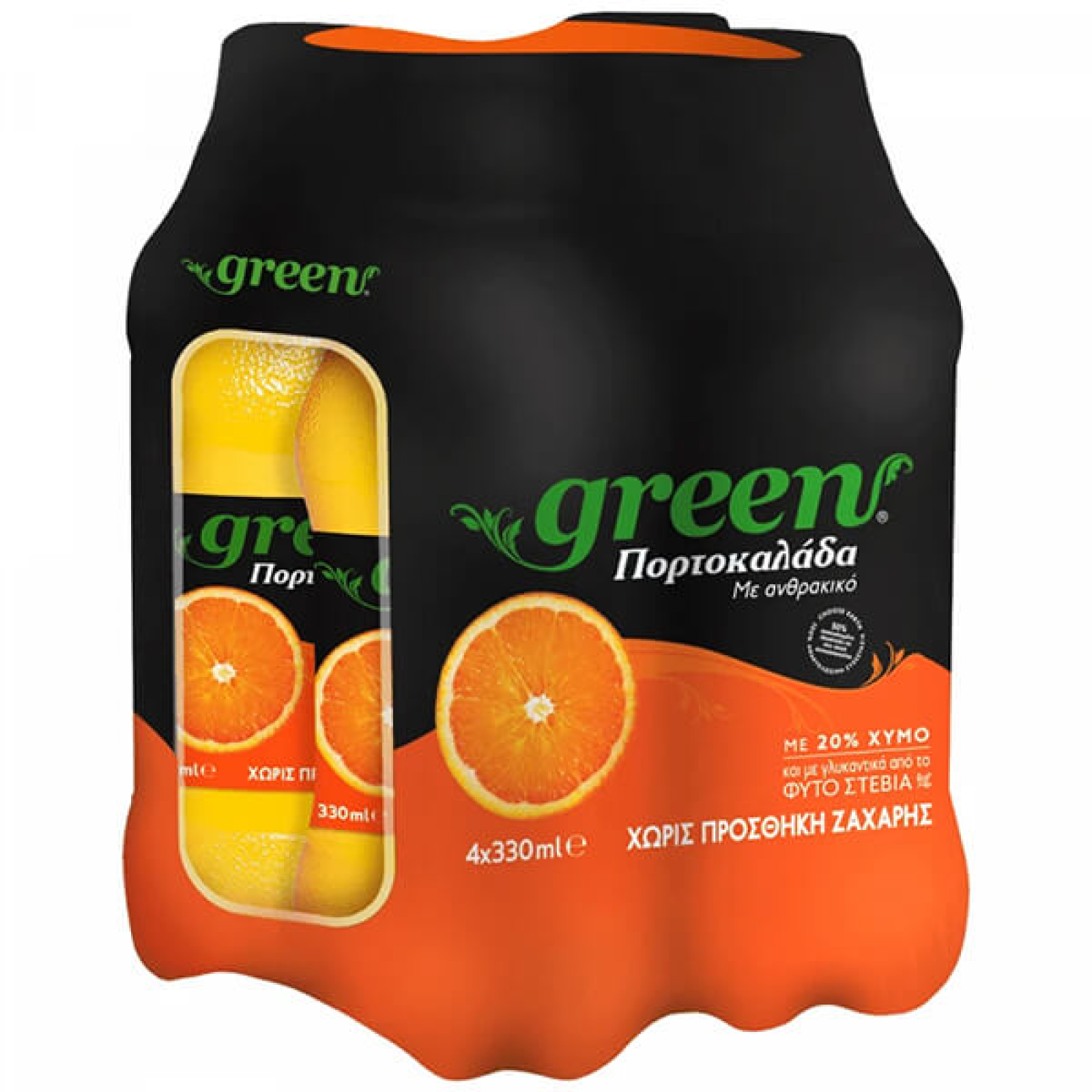 Αναψυκτικό Πορτοκαλάδα (4τμχ) GREEN 330ml