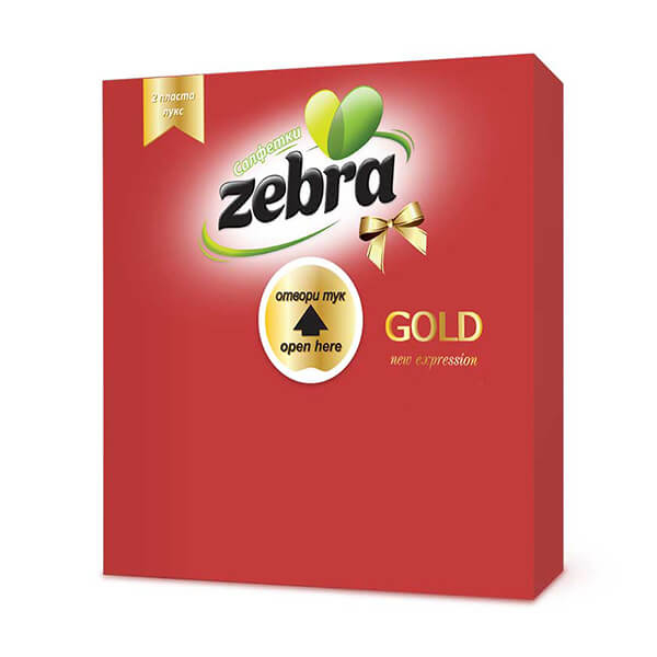 Χαρτοπετσέτα 2Φ Πολυτελείας Κόκκινη  33x33cm ZEBRA35τμχ