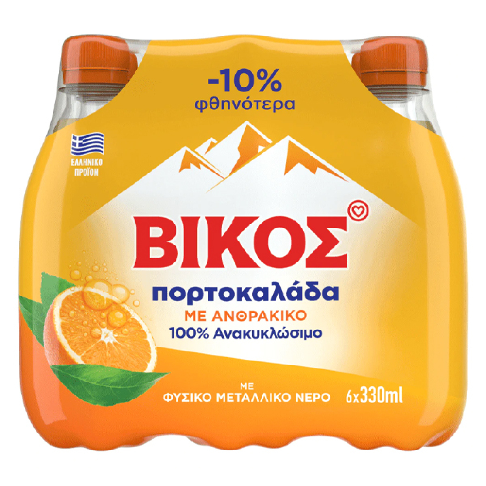 Αναψυκτικό Πορτοκαλάδα (6τμχ) ΒΙΚΟΣ 330ml