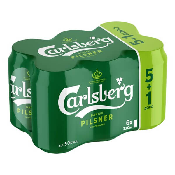 Μπύρα Κουτί CARLSBERG 330ml (5+1 ΔΩΡΟ)