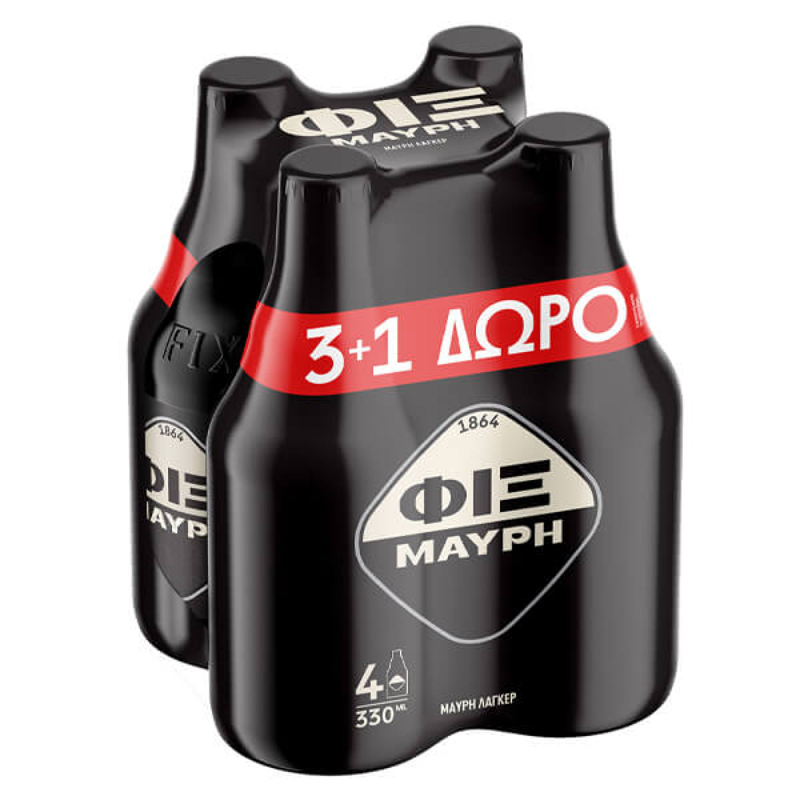 Μπύρα Μάυρη Φιάλη FIX 330ml (3+1 ΔΩΡΟ)
