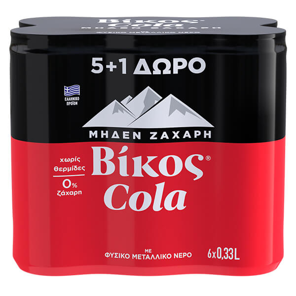 Αναψυκτικό Cola Κουτί (5+1 ΔΩΡΟ) Zero ΒΙΚΟΣ 330ml
