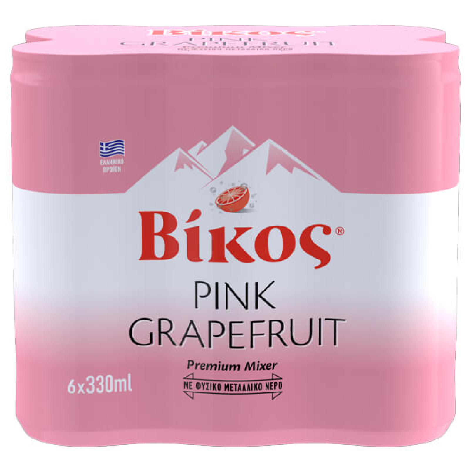 Ανθρακούχο Φυσικό Μεταλλικό Νερό Pink Grapefruit ΒΙΚΟΣ 6x330ml