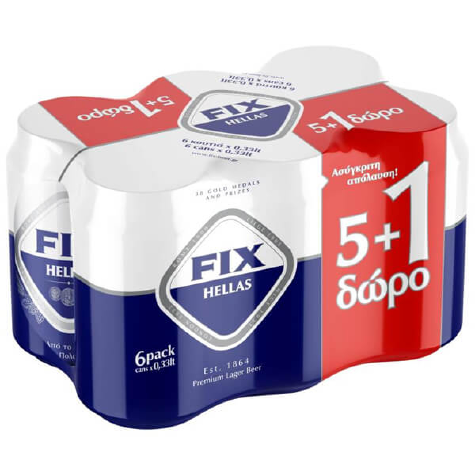 Μπύρα FIX HELLAS 330ml (5+1 ΔΩΡΟ)
