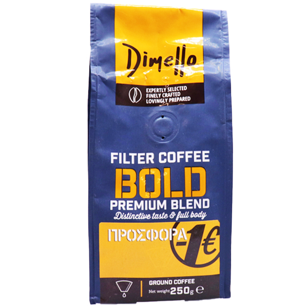 Καφές Φίλτρου Bold Αλεσμένος DIMELLO 250gr (-1€)